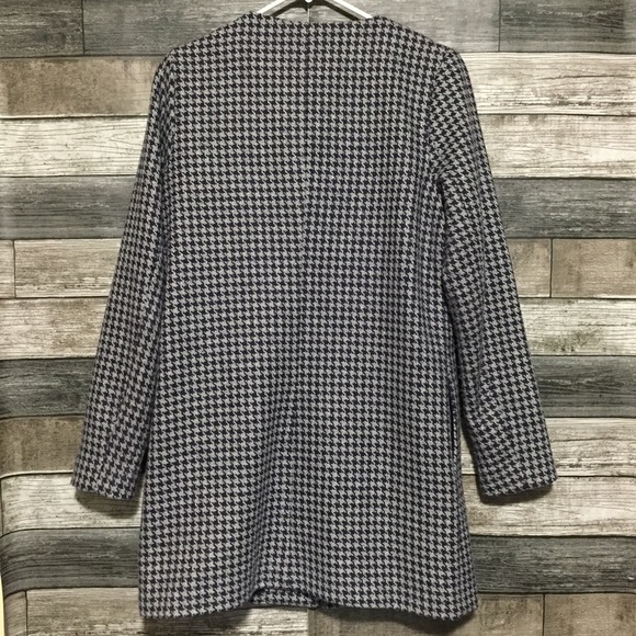 Gibson Houndstooth Plaid Blazer Women’s XS Gray Purple No Show Button - Picture 5 of 10